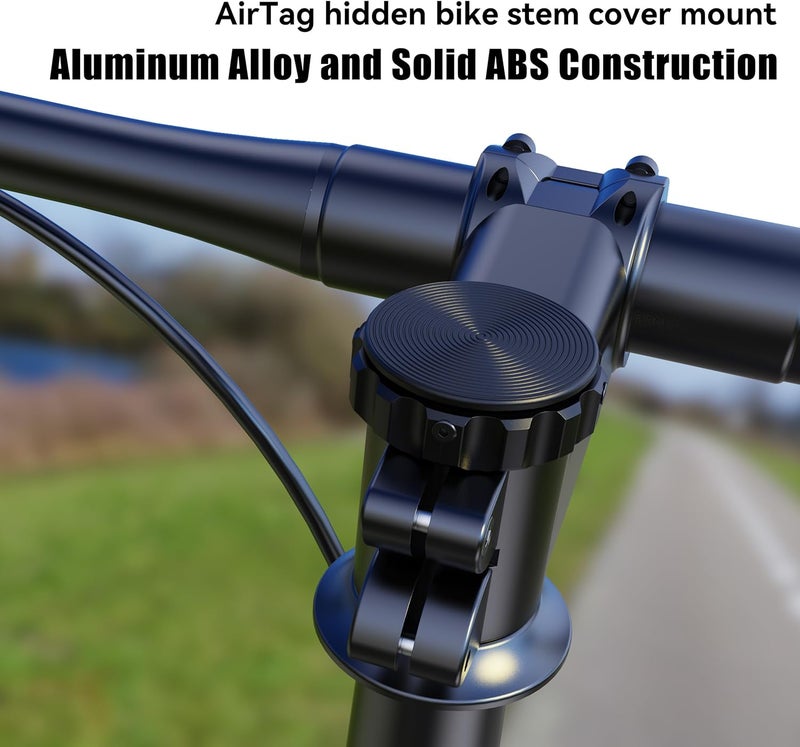 Dr.DJ for AirTag Bike Mount Hidden Stem Cap | 1-1/8" & 1-1/4" Size | Waterproof Bike Airtag Holder | Anti-Theft Bike GPS Tracker Case with Locking Screw, for Bicycle Headset Cap - Image 3
